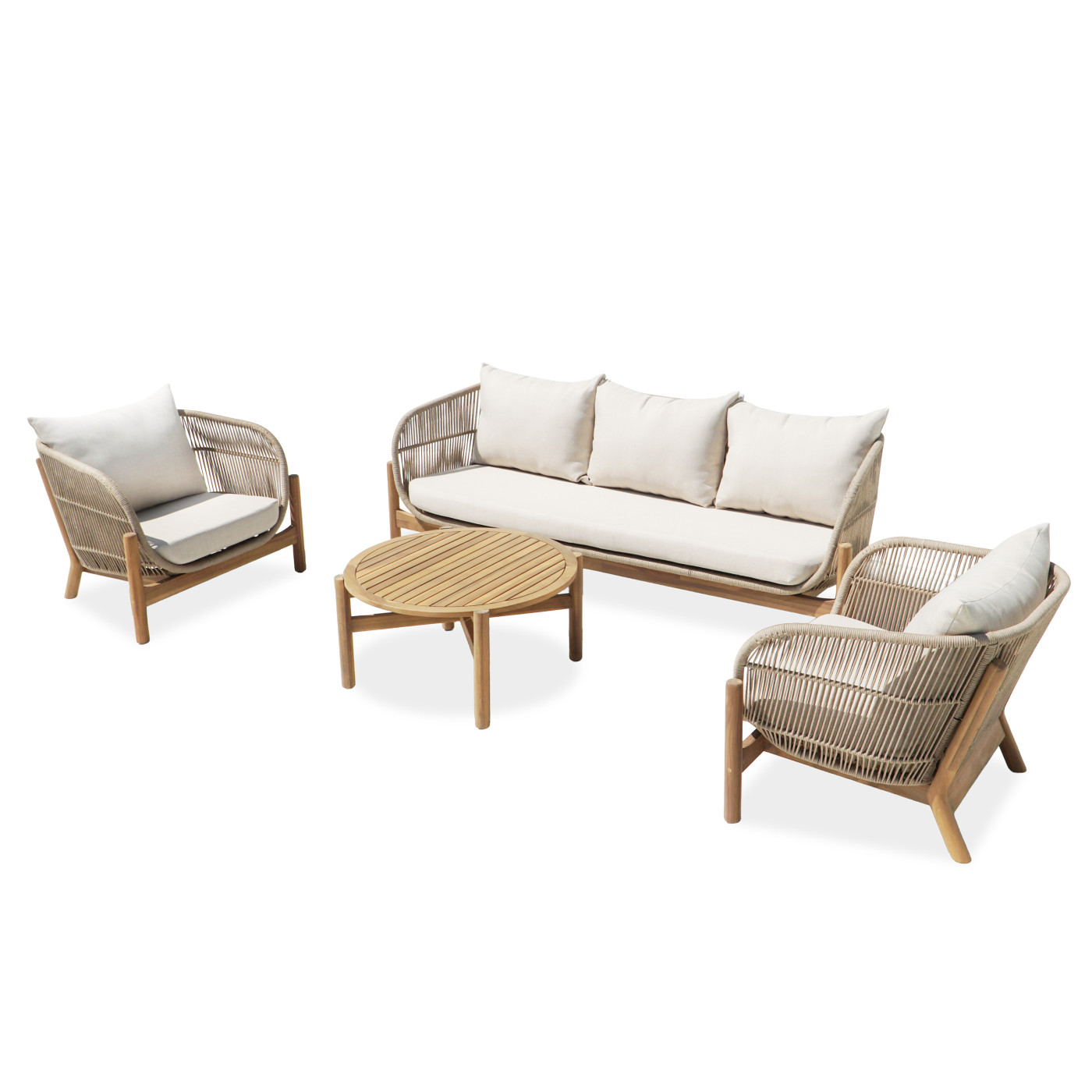 BERGEN CAFFE MAX ACACIA WOOD SET