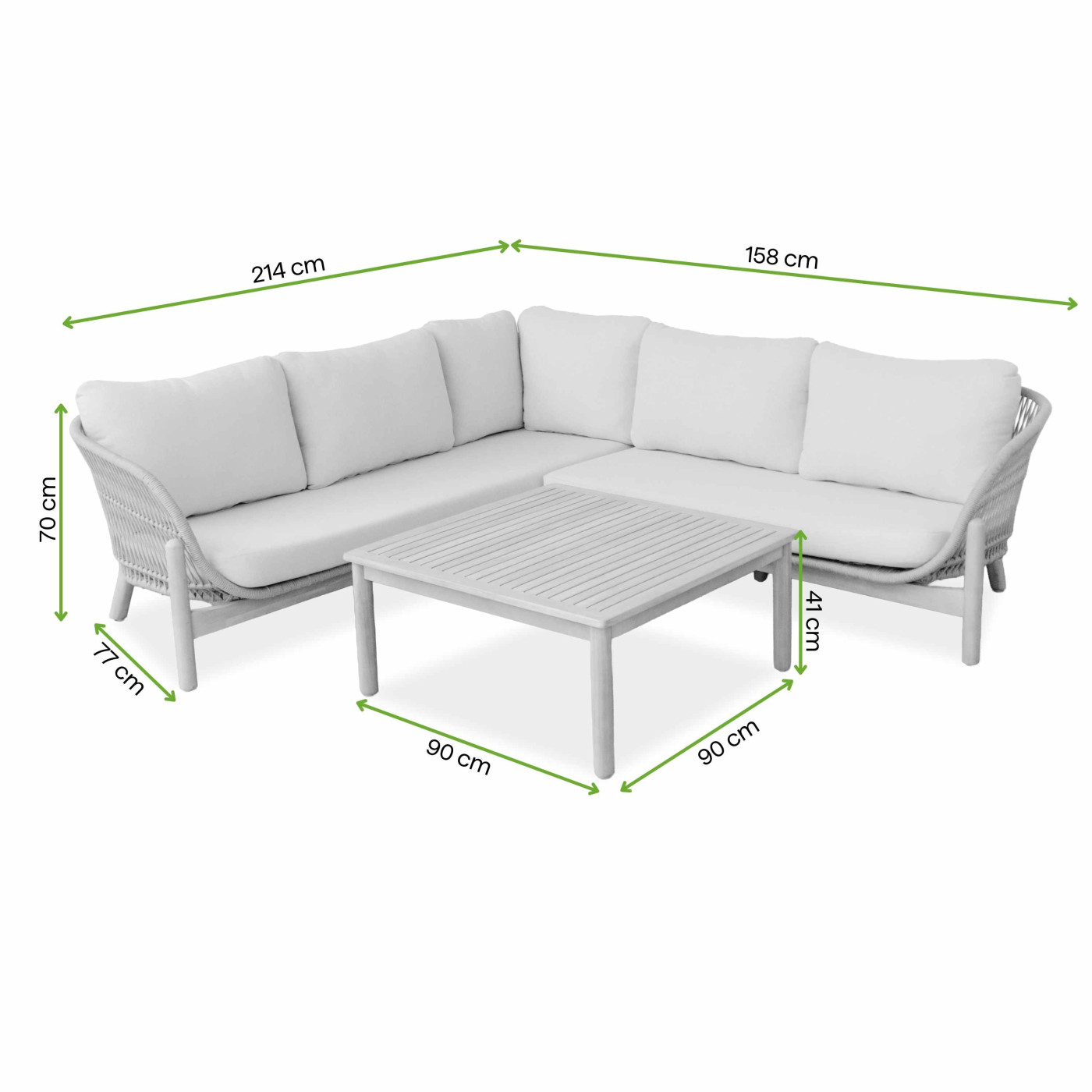 BERGEN CORNER SOFA ACACIA WOOD