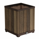 DECO SQUARE TALL PLANTER WALNUT
