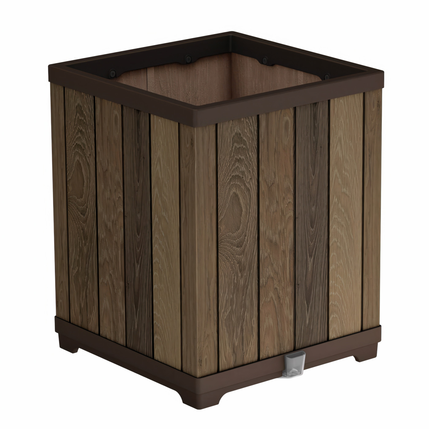 DECO SQUARE TALL PLANTER WALNUT