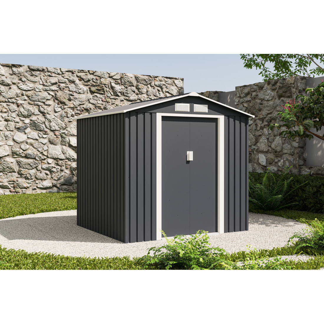 VECTOR 7x6 COLD GREY METAL SHED