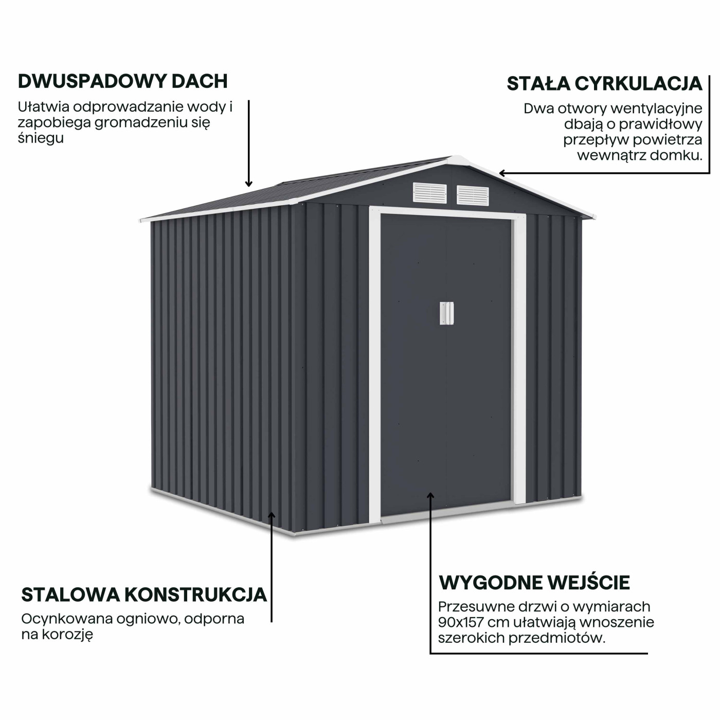 DOMEK METALOWY VECTOR 7x6 COLD GREY