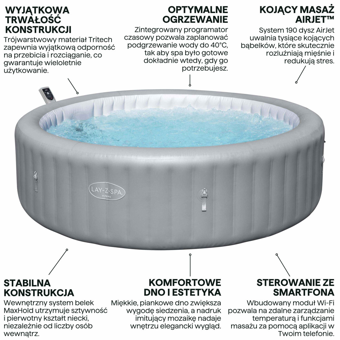JACUZZI SPA HAWAII AIRJET 2.36x0.71M BESTWAY 6001J