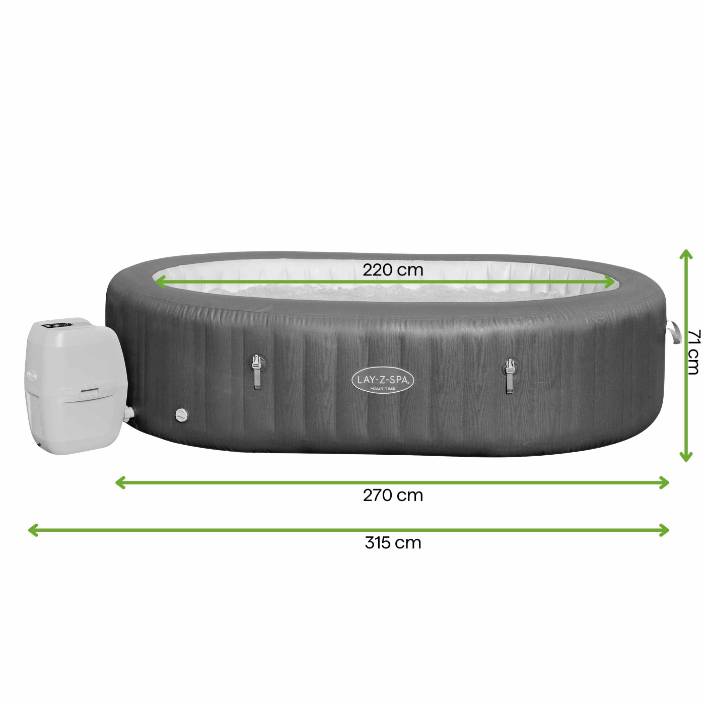JACUZZI SPA MAURITIUS AIRJET 2.70x1.80x0.71M BESTWAY 60067