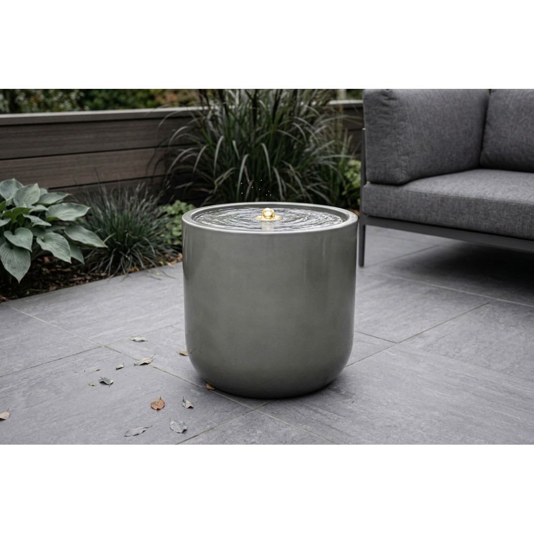 LUMINA FONTANNA LED FI36x35CM STONE GREY