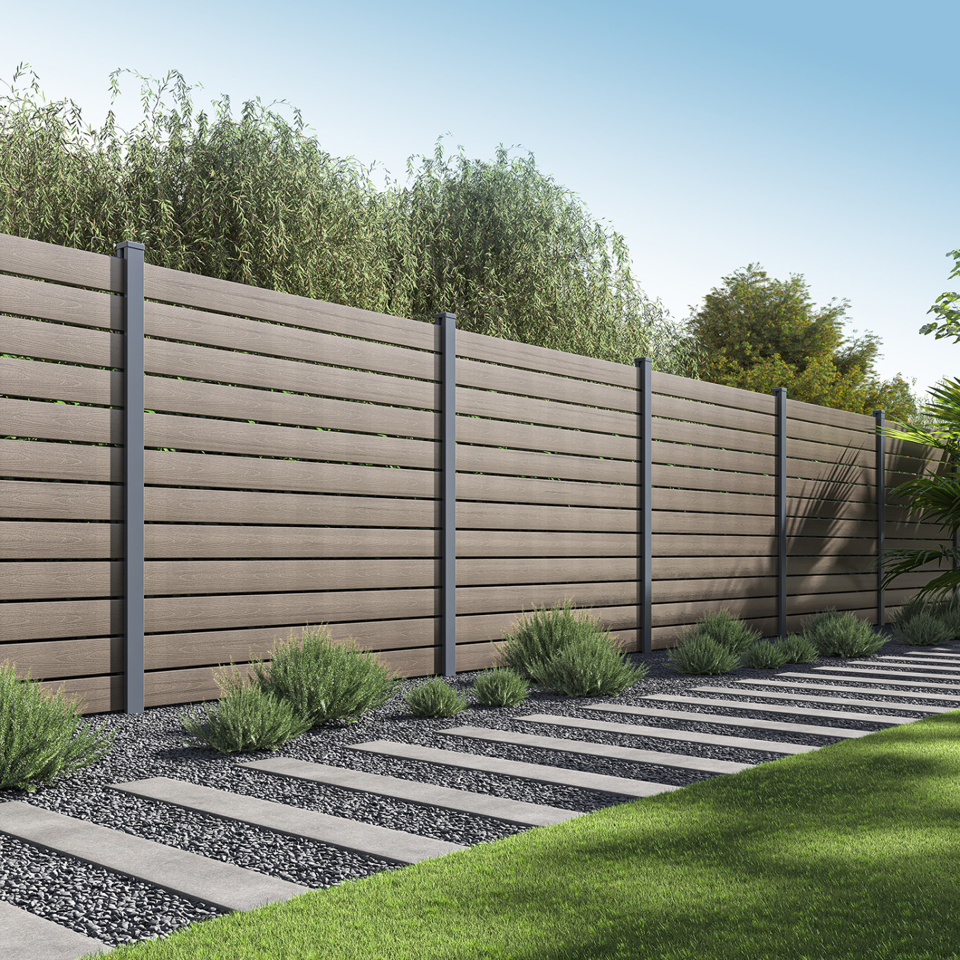 NEO FENCE PANEL 1.8M SOFT GROUND OAK