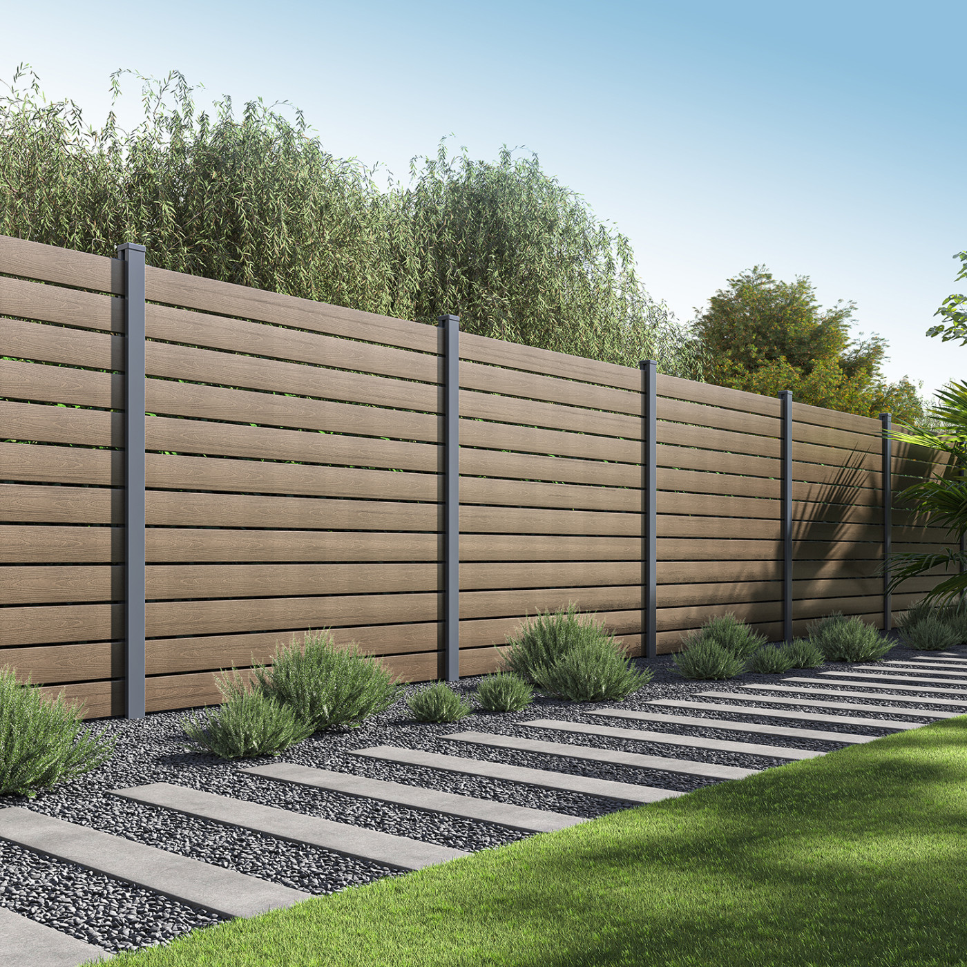 NEO PRZĘSŁO OGRODZENIOWE 1.8M PODŁOŻE MIĘKKIE TEAK