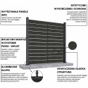 NEO FENCE PANEL 1.8M FOR HARD GROUND, ANTHRACITE