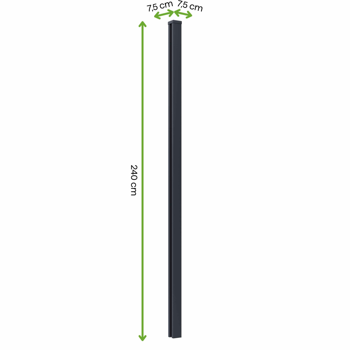 NEO 2.4M ANTHRACITE ALUMINIUM POST