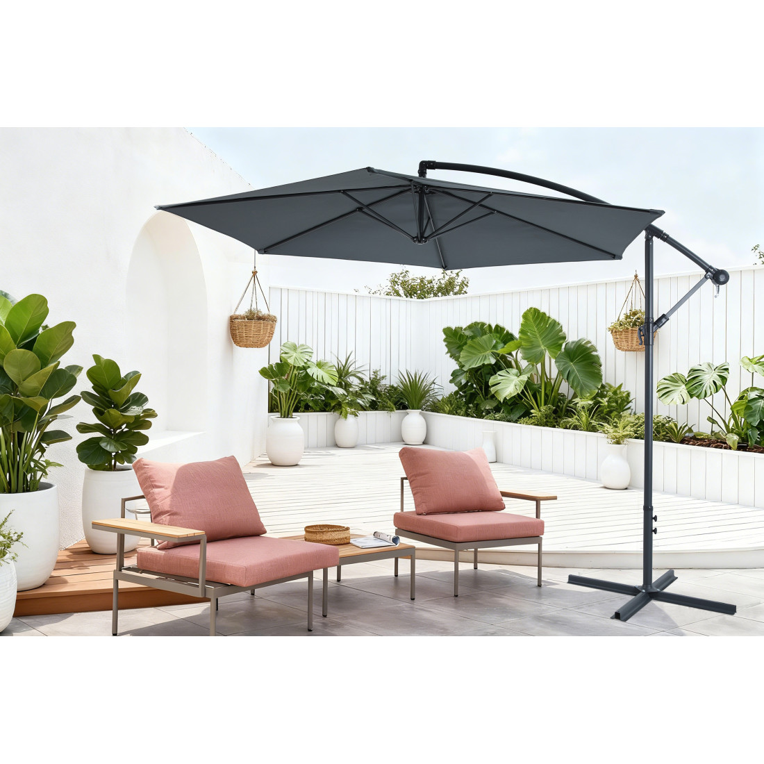 SAMBA SIDE UMBRELLA 3.0M DARK GREY