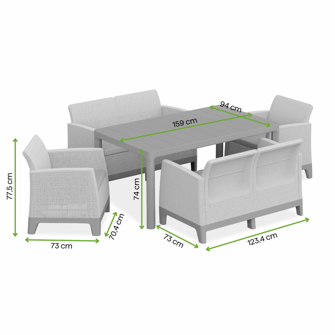 SCANDI DINING FIESTA ASH GREY-STORM GREY/ST.GREY