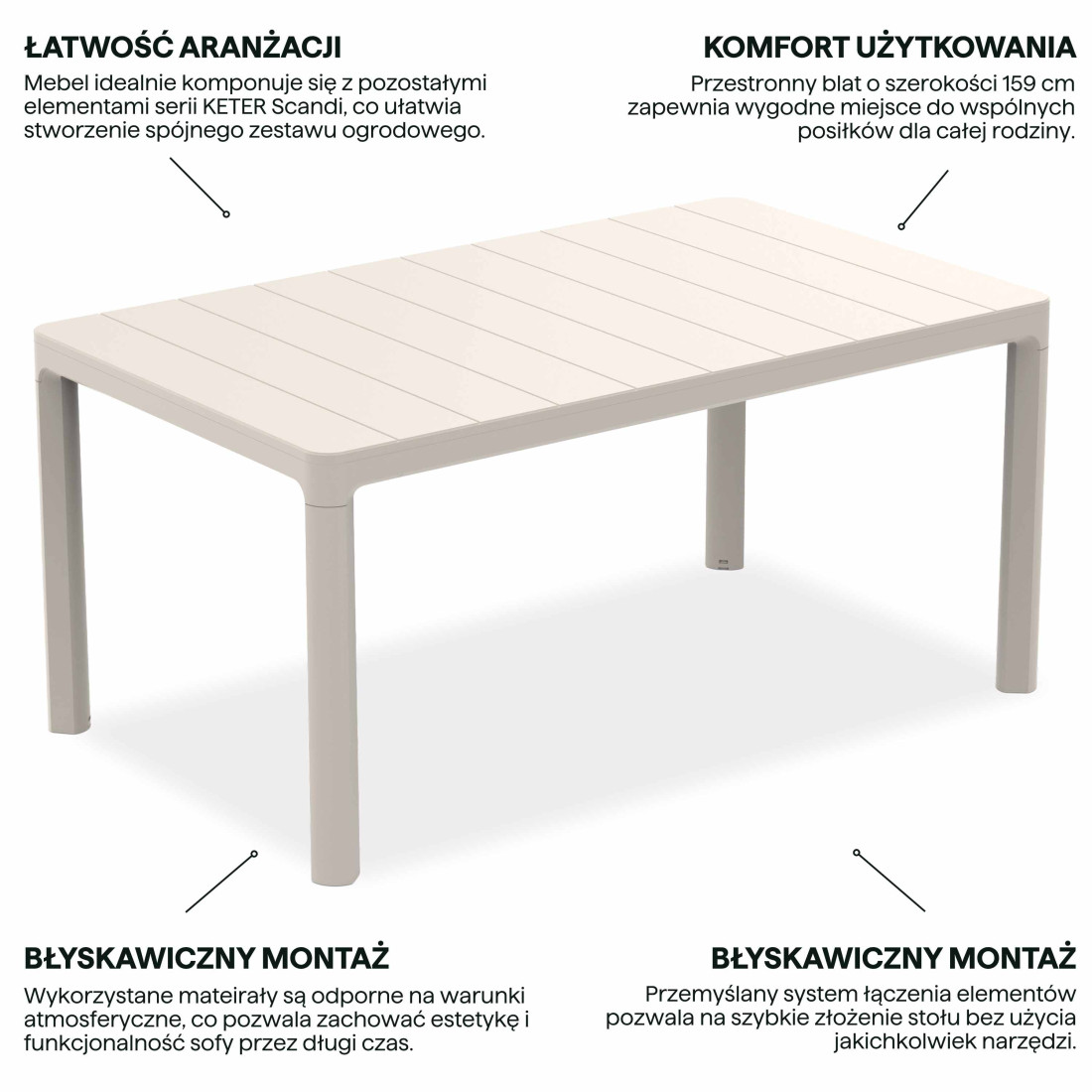 SCANDI DINING STÓŁ SOFT BEIGE