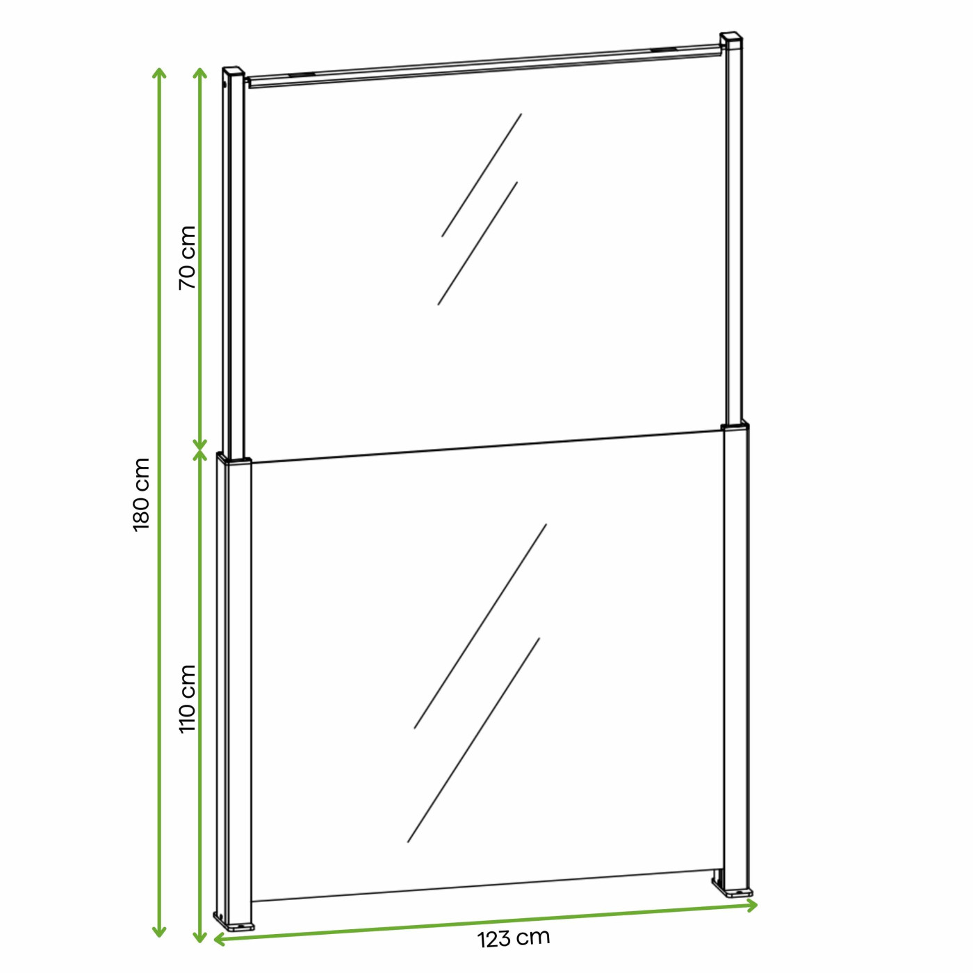 GLASS FENCE 123x110CM ANTHRACITE