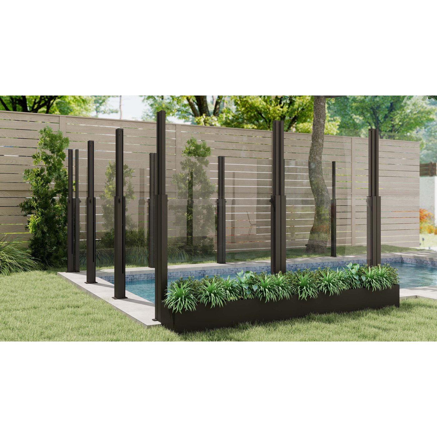 GLASS FENCE 90x110CM ANTHRACITE