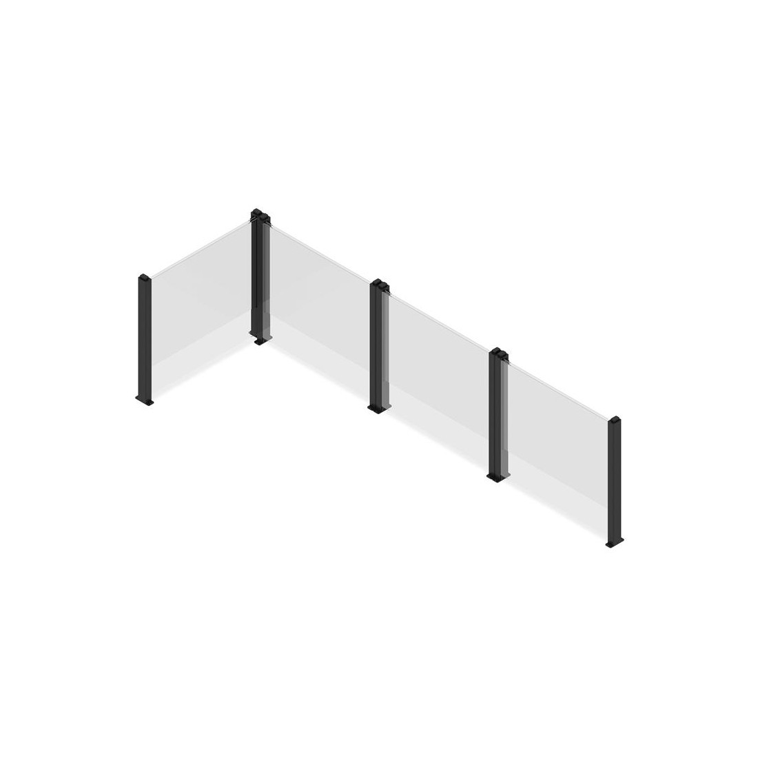 SZKLANE OGRODZENIE 90x110CM ANTHRACITE