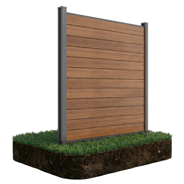 URBAN FENCE PANEL 1.8M, SOFT GROUND, TEAK