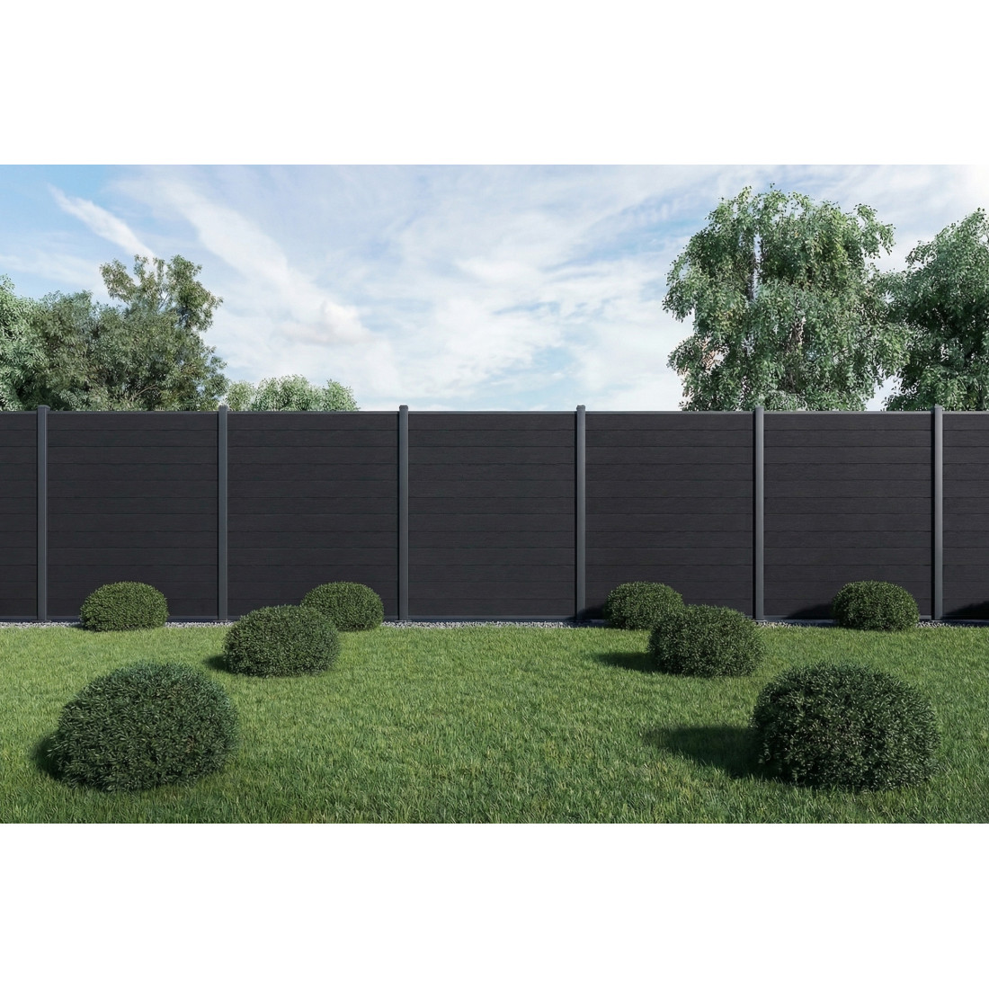 URBAN FENCE PANEL 1.8M FOR HARD GROUND, ANTHRACITE