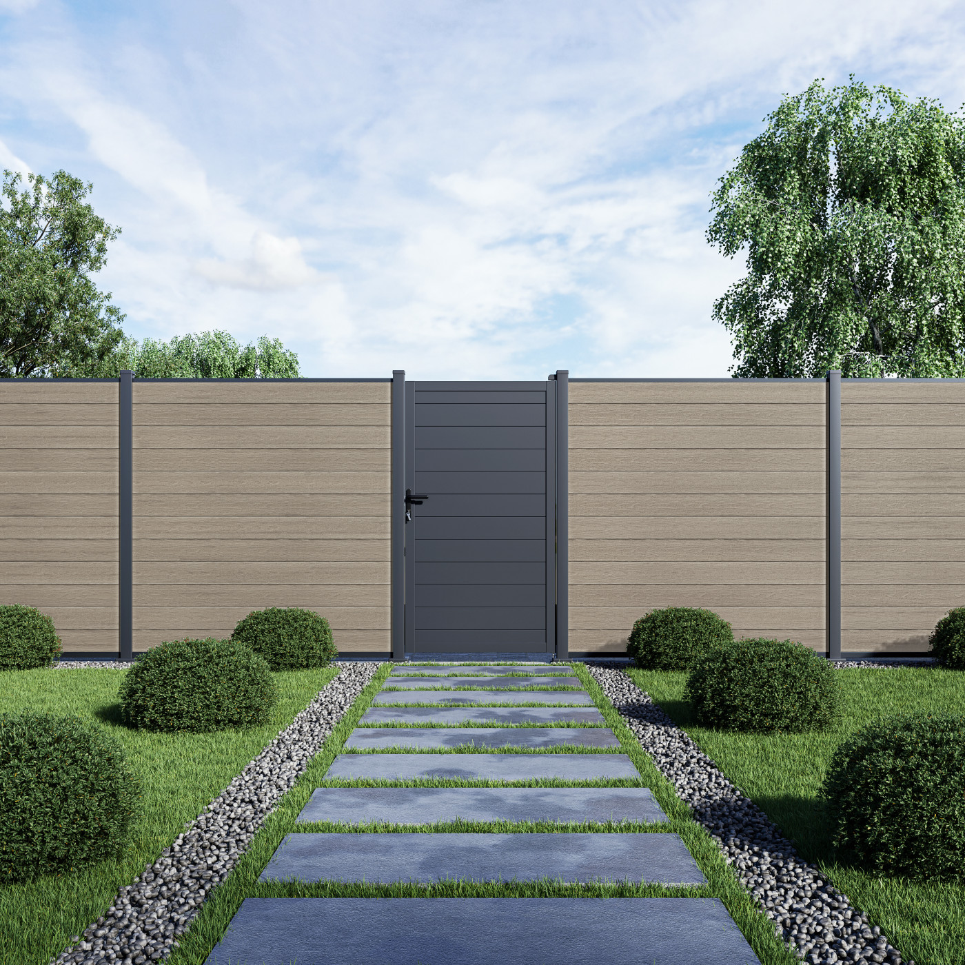 URBAN FENCE PANEL 1.8M FOR HARD GROUND – OAK