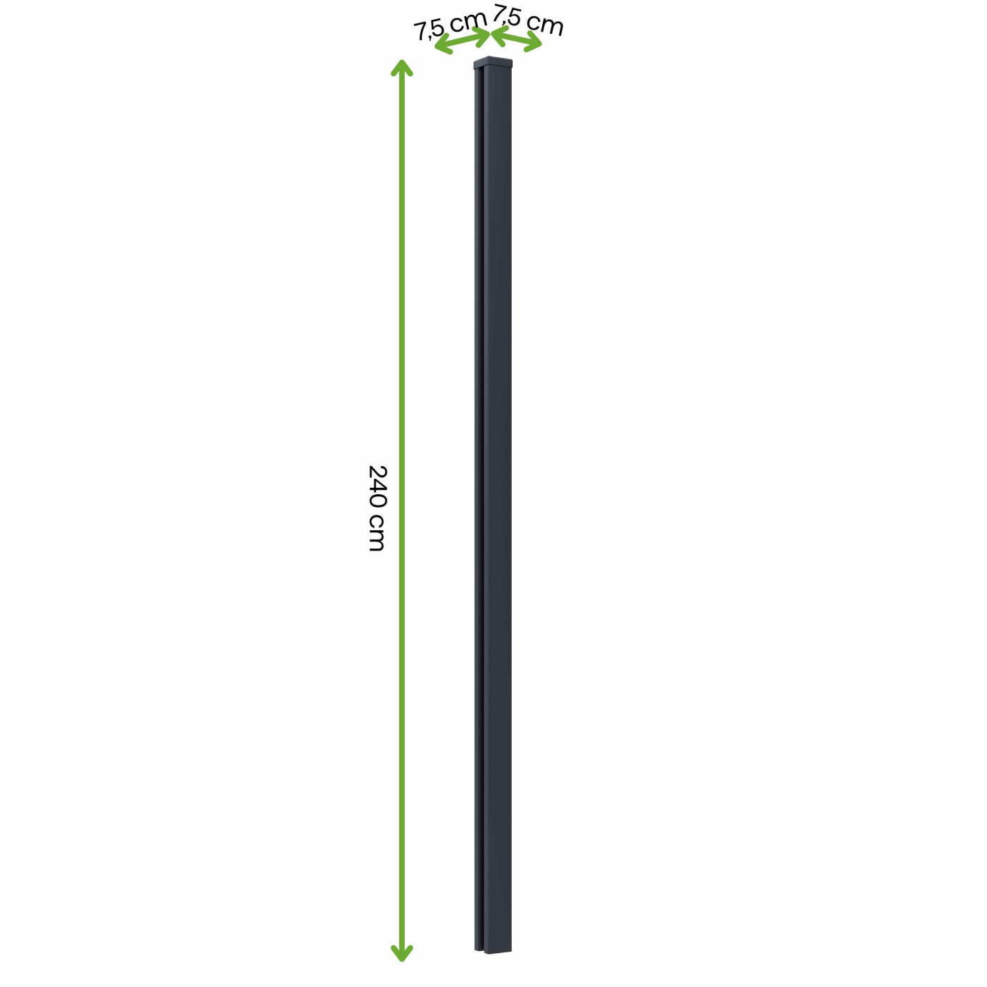 SŁUPEK ALUMINIOWY URBAN/CITY 2.4M ANTHRACITE