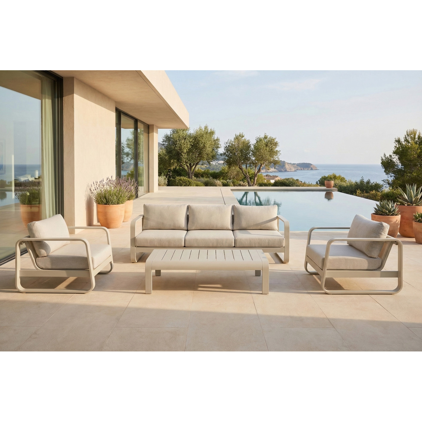 ANTALYA CAFFE LIGHT BEIGE SET