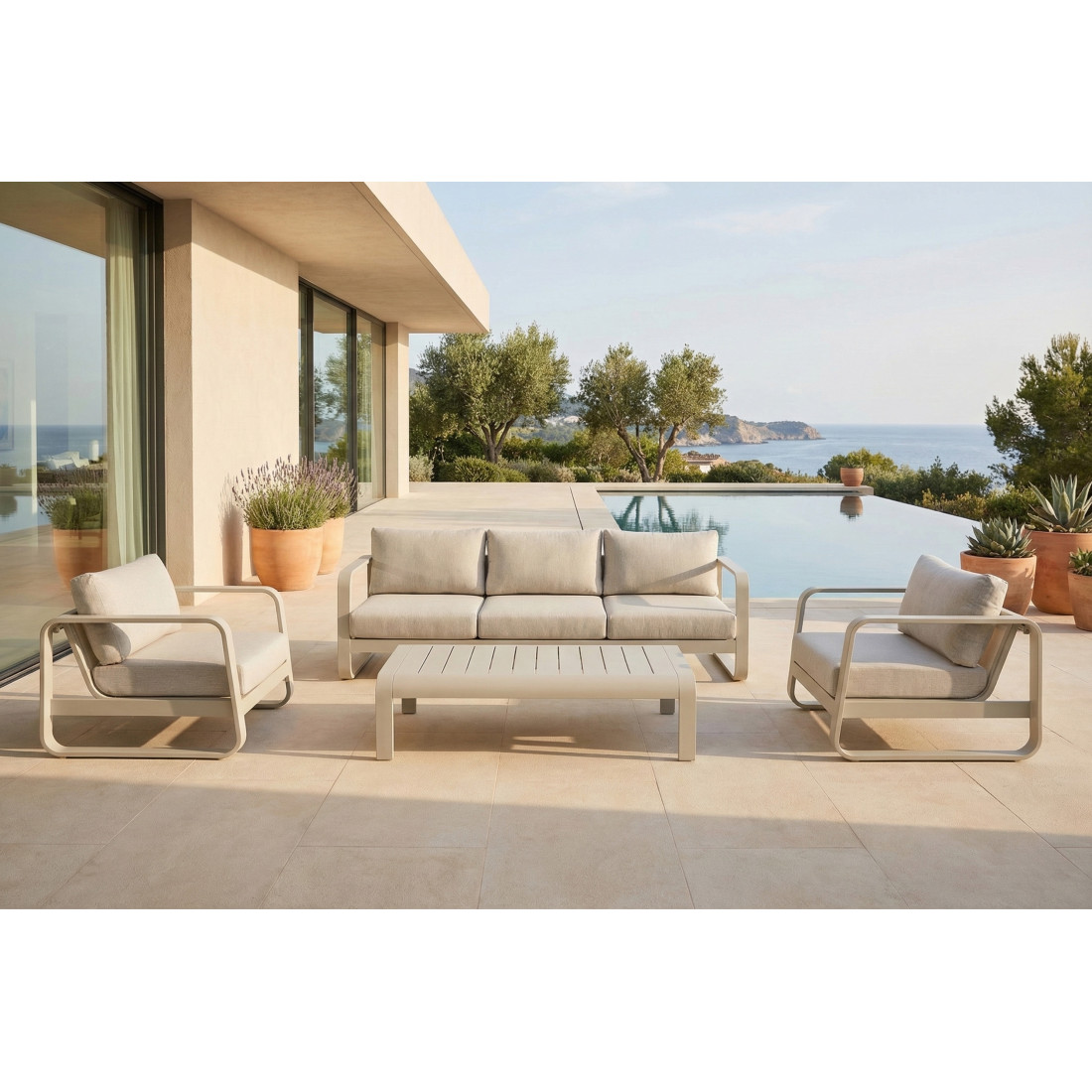 ANTALYA CAFFE LIGHT BEIGE SET